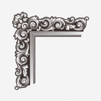 Ornate Floral Picture Frame Illustration