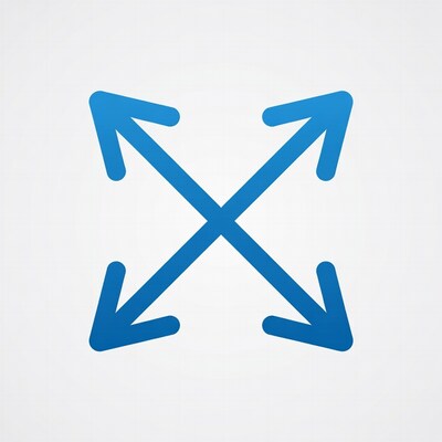 Blue Crossed Arrows Icon