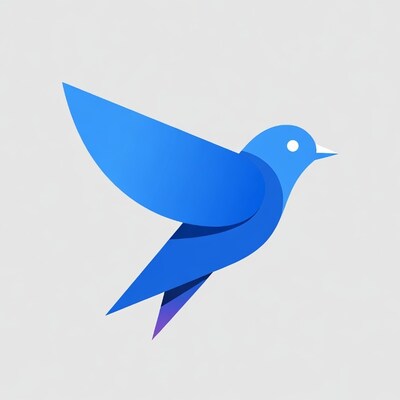 Blue flying bird illustration