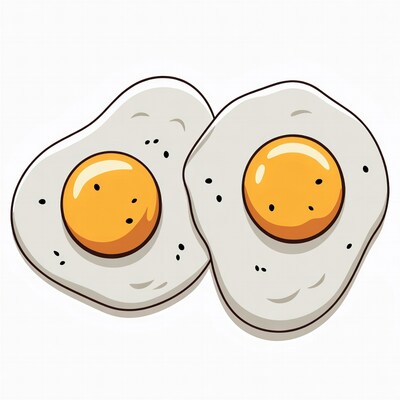 Two Fried Eggs Illustration