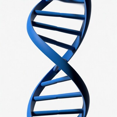 Blue DNA double helix