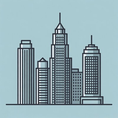 Line Art City Skyline Illustration
