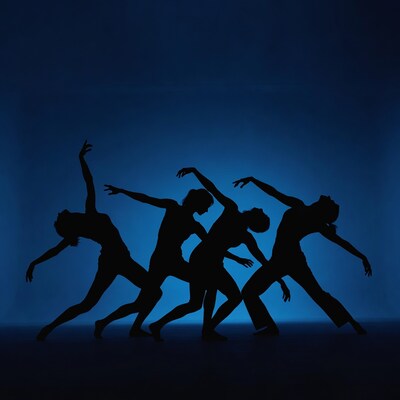 Dancers in dynamic silhouette poses