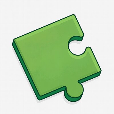 Green puzzle piece illustration