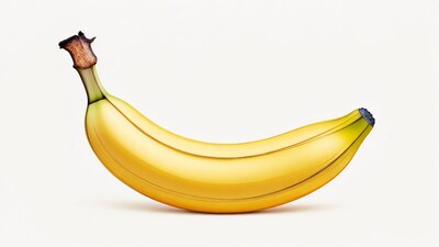 Yellow banana on white background