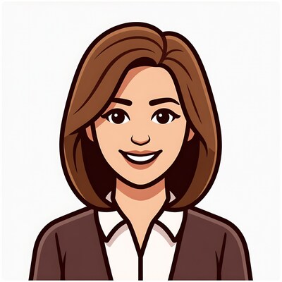 Smiling woman in suit illustration
