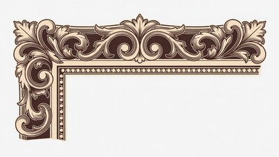 Ornate Baroque Corner Frame Illustration