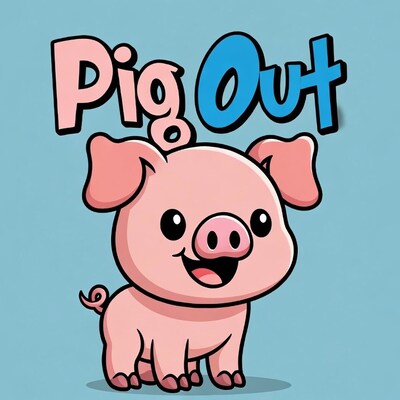 Cute Pig Pig Out Illustration
