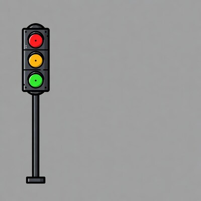 Traffic light on gray background