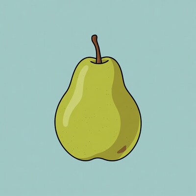 Green pear illustration