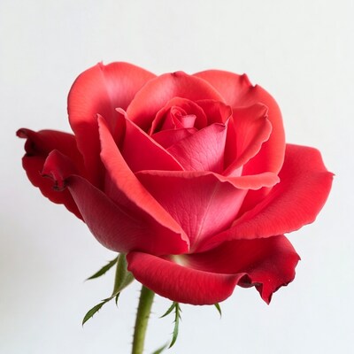 Red Rose on White Background