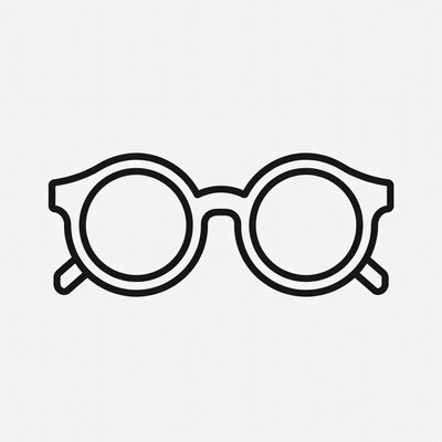 Line drawing glasses and coffee cup