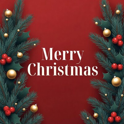Merry Christmas with Festive Border