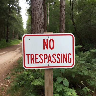 No Trespassing Sign in Forest