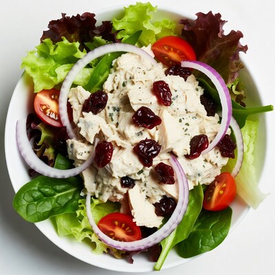 Chicken Salad with Cranberries and Lettuce
