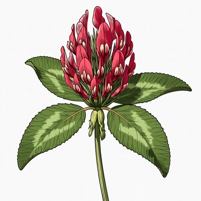 Red Clover Flower Illustration