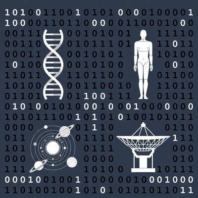 Binary Code Science Icons Illustration