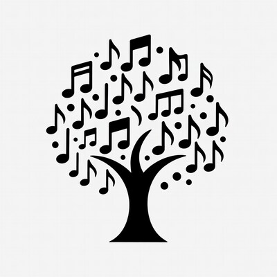 Tree made of music notes