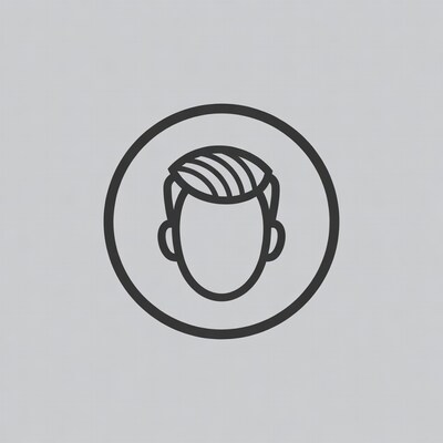 Line Art Man with Combed Hair