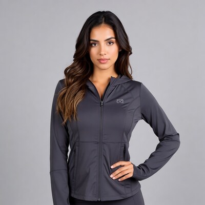 Latina woman in gray hoodie