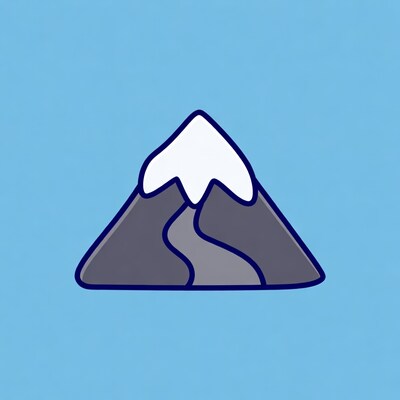 Snowy Mountain with Path Illustration