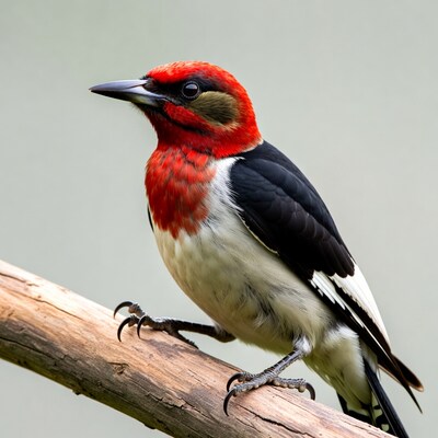 Red-headed Woodpecker on branch