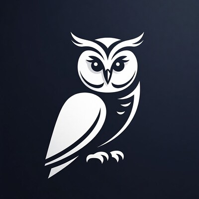 White Owl Illustration on Dark Background