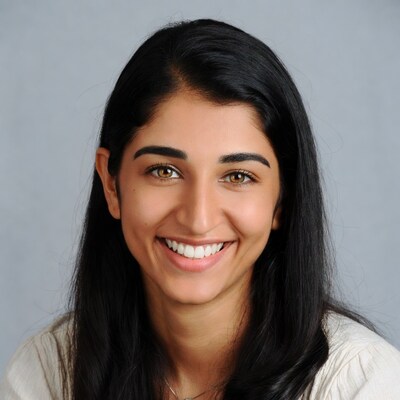 Smiling Indian woman with long black hair