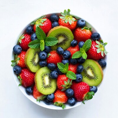 Strawberry Blueberry Kiwi Fruit Bowl