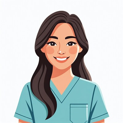 Smiling Asian nurse illustration