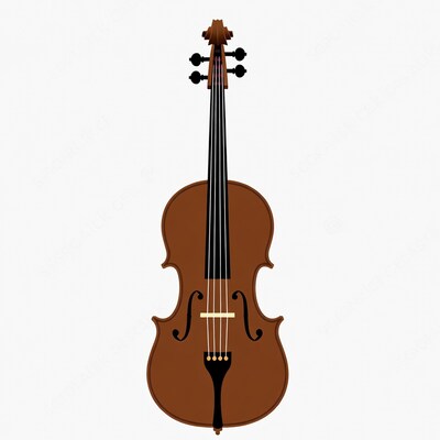 Violin illustration on white background
