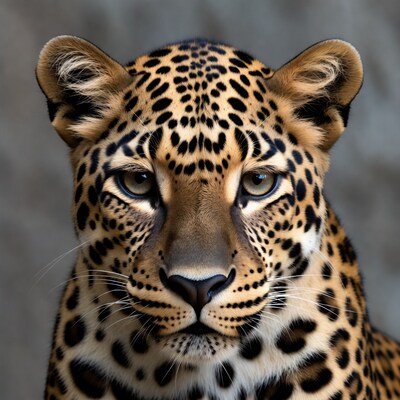 Close-up leopard face