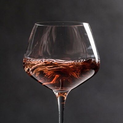 Rosé Wine Pouring in Glass