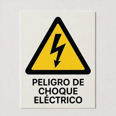 Spanish Electric Shock Hazard Sign
