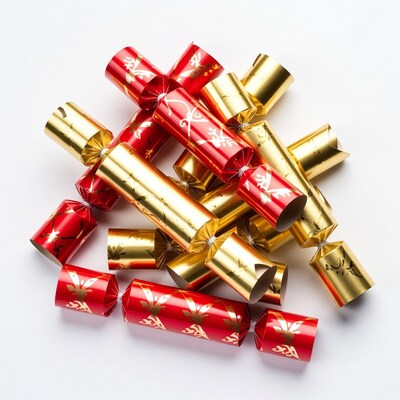 Red and Gold Crackers Pile