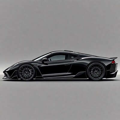 Black Hypercar Side View