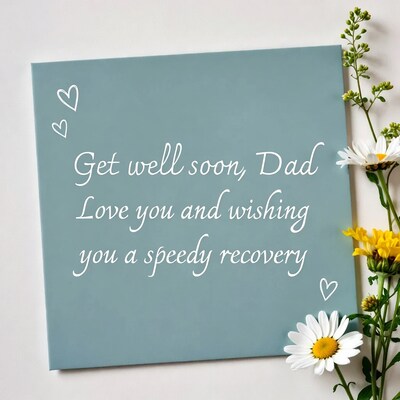 Get Well Soon Dad Card with Flowers