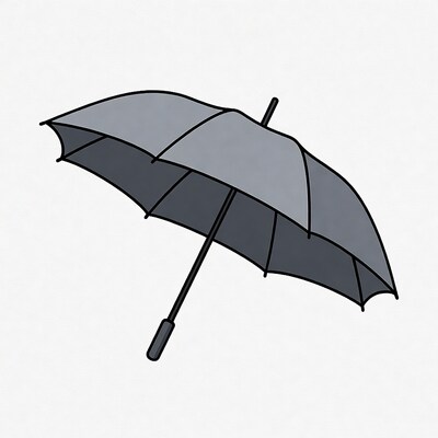 Gray Umbrella Illustration