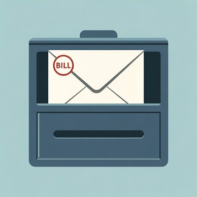 Mailbox with bill envelope