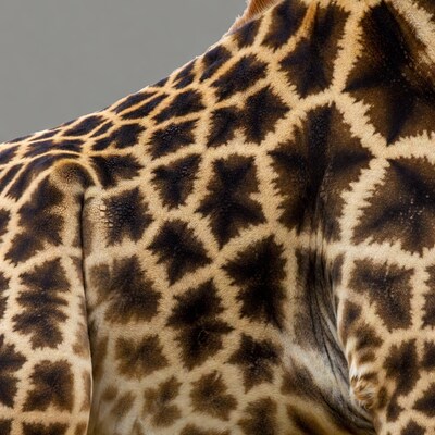 Giraffe neck and pattern closeup