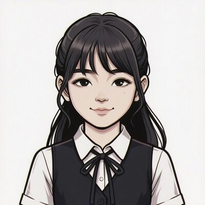 Anime girl in school uniform
