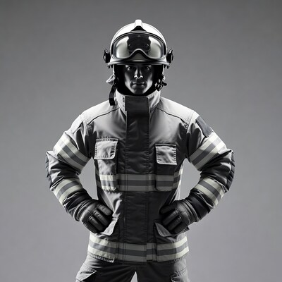 Firefighter standing with arms crossed