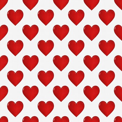 Red Hearts Seamless Pattern