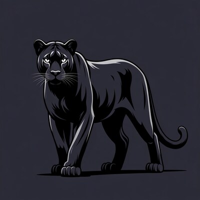 Black Panther Illustration Standing