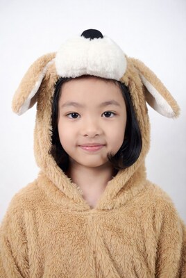 Asian girl in puppy costume