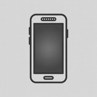 Smartphone icon on gray background