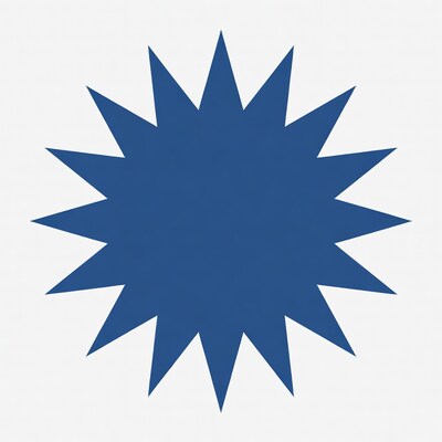 Blue Starburst on White Background
