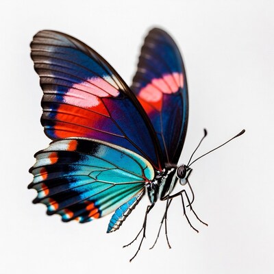 Colorful Butterfly on White Background