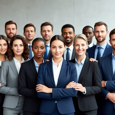 Diverse business team in suits