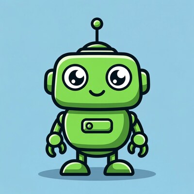 Cute green robot illustration